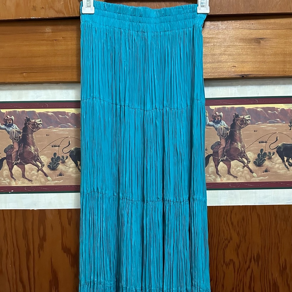 Turquoise vintage maxi skirt